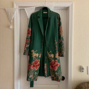 Green Floral Coat